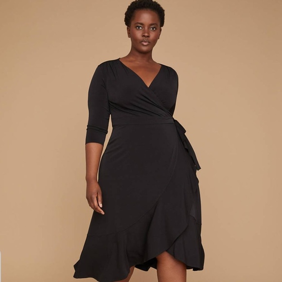 Lane Bryant Dresses & Skirts - NWT Lane Bryant 3/4 Sleeve Matte Jersey Wrap Dress